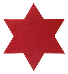 Image showing red felt star in white back