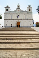 Image showing Staircase and church