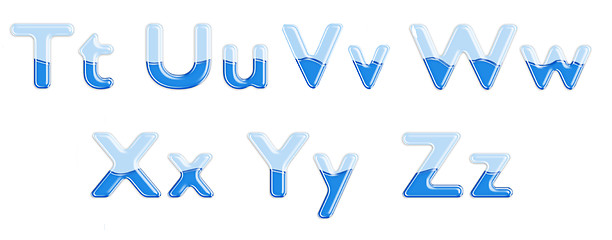 Image showing Glass and water alphabet