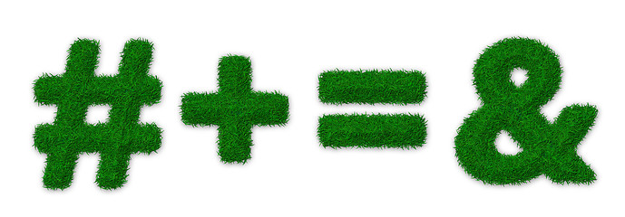 Image showing Grassy math symbols