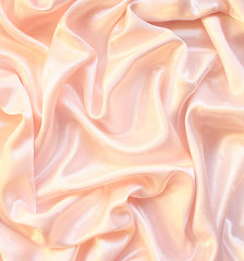 Image showing Smooth elegant pink silk as background