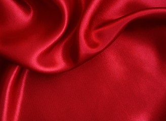 Image showing Smooth Red Silk as background 