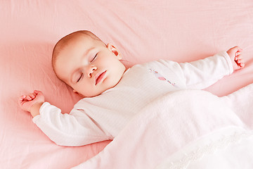 Image showing Sleeping baby girl