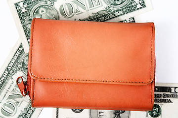 Image showing Orange leather wallet