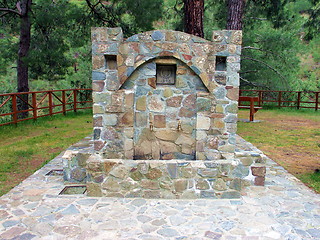 Image showing A forest water tap. Cyprus