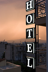 Image showing night hotel in athens