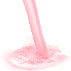 Image showing strawberry milk splash