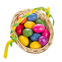 Image showing easter eggs in basket