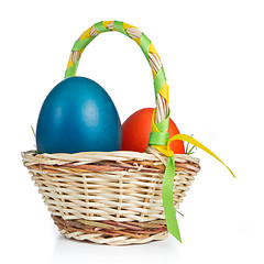Image showing basket with easter eggs