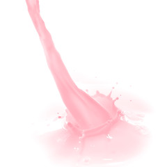 Image showing strawberry milk splash