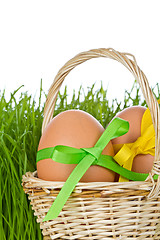 Image showing basket with easter eggs