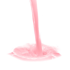 Image showing strawberry milk splash