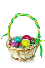 Image showing easter eggs in basket