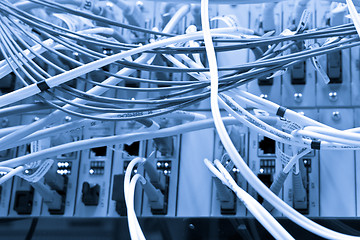 Image showing cables connected to servers 