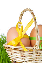 Image showing basket with easter eggs