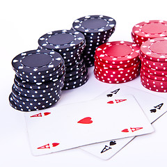 Image showing playing cards and poker chips