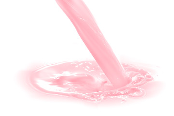 Image showing strawberry milk splash