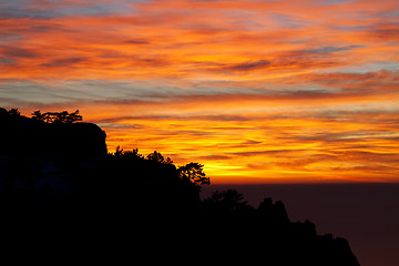 Image showing Beautiful sunset in Crimea rocks