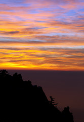 Image showing Beautiful sunset in Crimea mountains