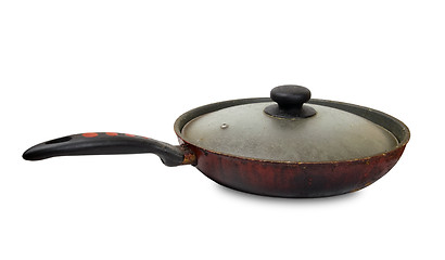 Image showing Old dirty frying pan