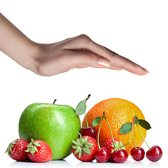 Image showing Summer fresh fruits isolated on white