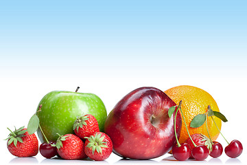 Image showing Summer fresh fruits isolated on white