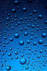 Image showing water drops on blue