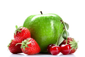 Image showing Summer fresh fruits isolated on white