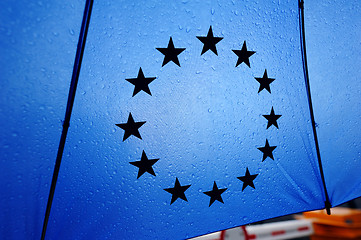 Image showing Umbrella and European Union stars