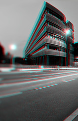 Image showing 3D anaglyph of office building