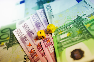 Image showing Dice on thousands of euro