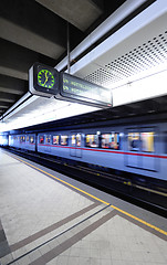 Image showing Train in metro station, Vienna, Austria