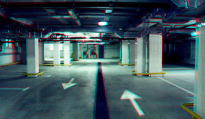 Image showing Road in an underground car park