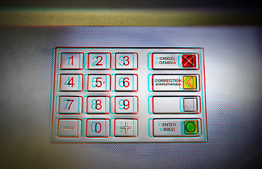 Image showing This photograph represent a ATM keypad