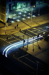 Image showing Modern city infrastructure at night