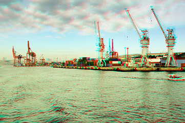 Image showing 3D anaglyph of Istanbul Port.