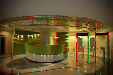 Image showing MODERN BUILDING ENTRANCE WITH SECURITY CHECK POINT IN FRONT