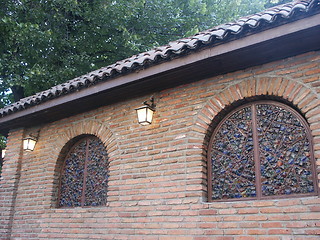 Image showing house with mosaic windows