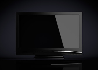 Image showing Copyspaced plasma with soft shadow on a dark background