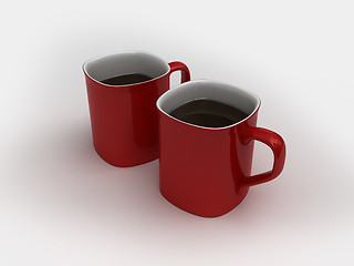Image showing High-res isolated two coffee cups