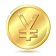 Image showing golden coin with yen sign