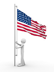 Image showing US flag-raising ceremony