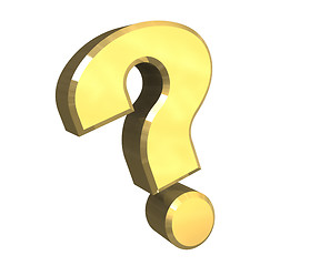 Image showing question mark, help symbol in gold (3d) 