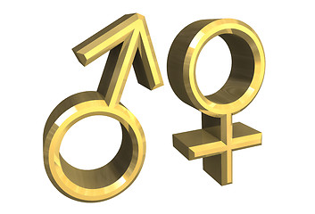 Image showing Male and female sex symbols (3D)
