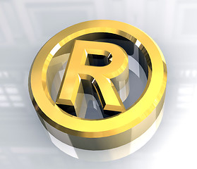 Image showing Registered symbol in gold (3d) 