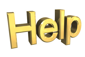 Image showing Help in gold - 3D 