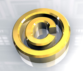 Image showing copyright symbol in gold (3d) 
