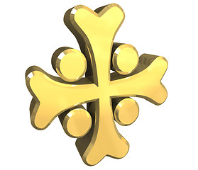 Image showing armenian cross in gold - 3D