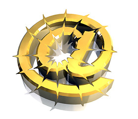 Image showing email symbol in gold (3d)