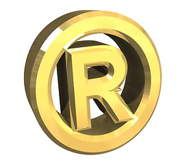 Image showing Registered symbol in gold (3d)